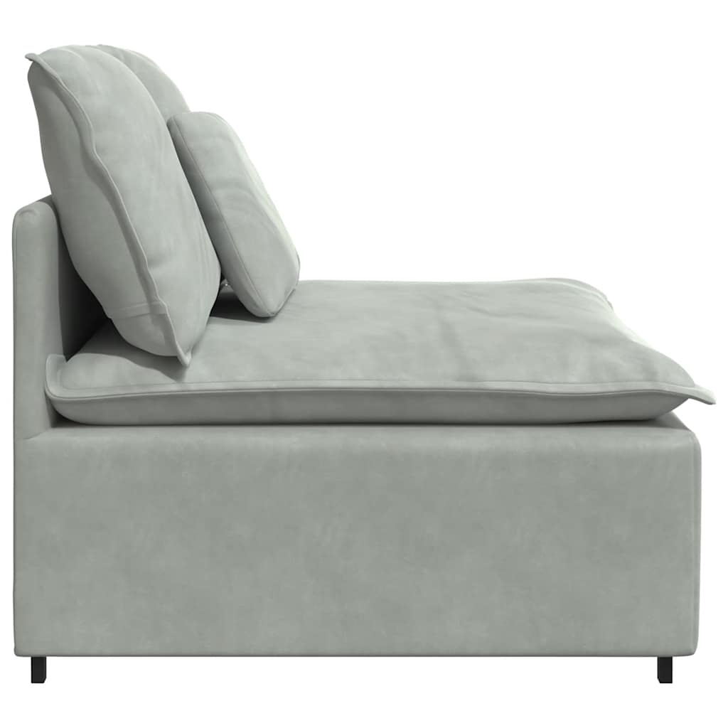 Modulares Sofa Endmodul mit Armlehne Kissen Blau 100 cm