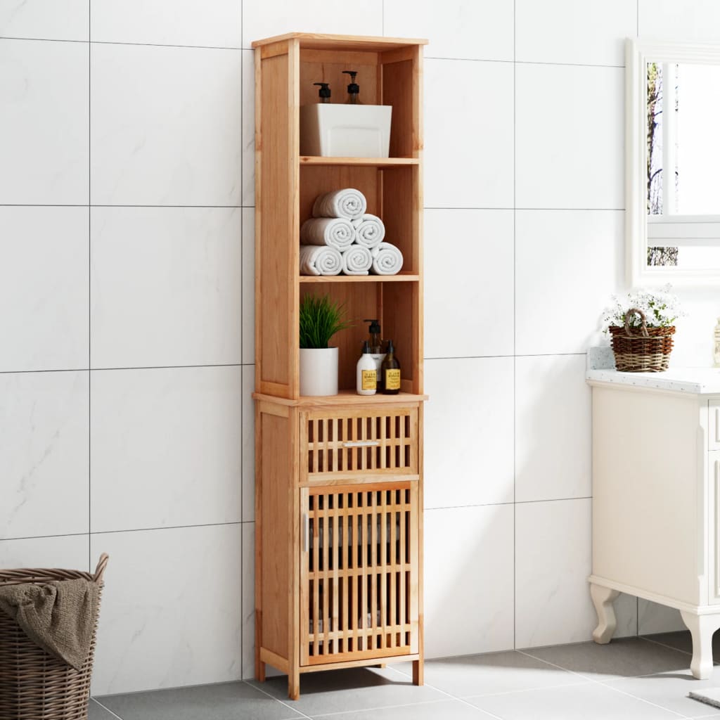 Badschrank 42x29x82 cm Massivholz Nussbaum