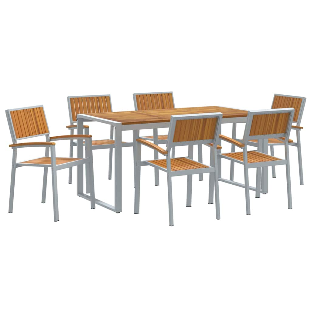 Garten Essgruppe 5 pcs Grau Massivholz Akazie