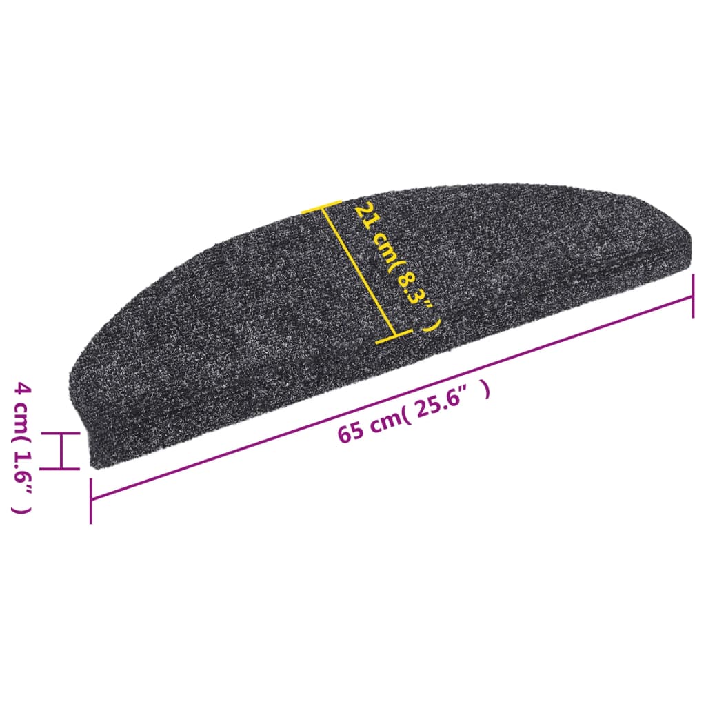 Stufenmatten Selbstklebend 15 Stk. 56x17x3 cm Hellbraun Halbrund