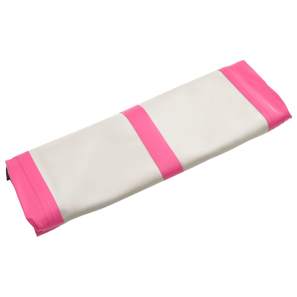 Aufblasbare Gymnastikmatte mit Pumpe 300×100×10 cm PVC Rosa