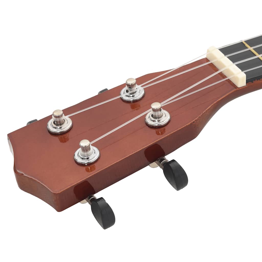 Sopran Ukulele Set für Kinder mit Tasche Dunkles Holz 21