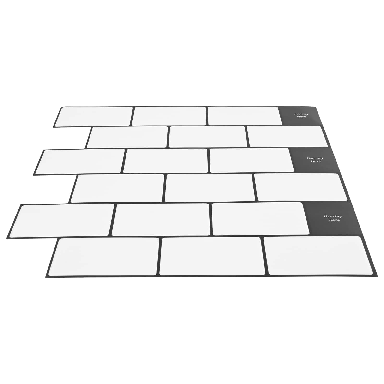 U-Bahn-Fliese 10 pcs Weiß Grau 30 x 30 cm Polyurethan und PET