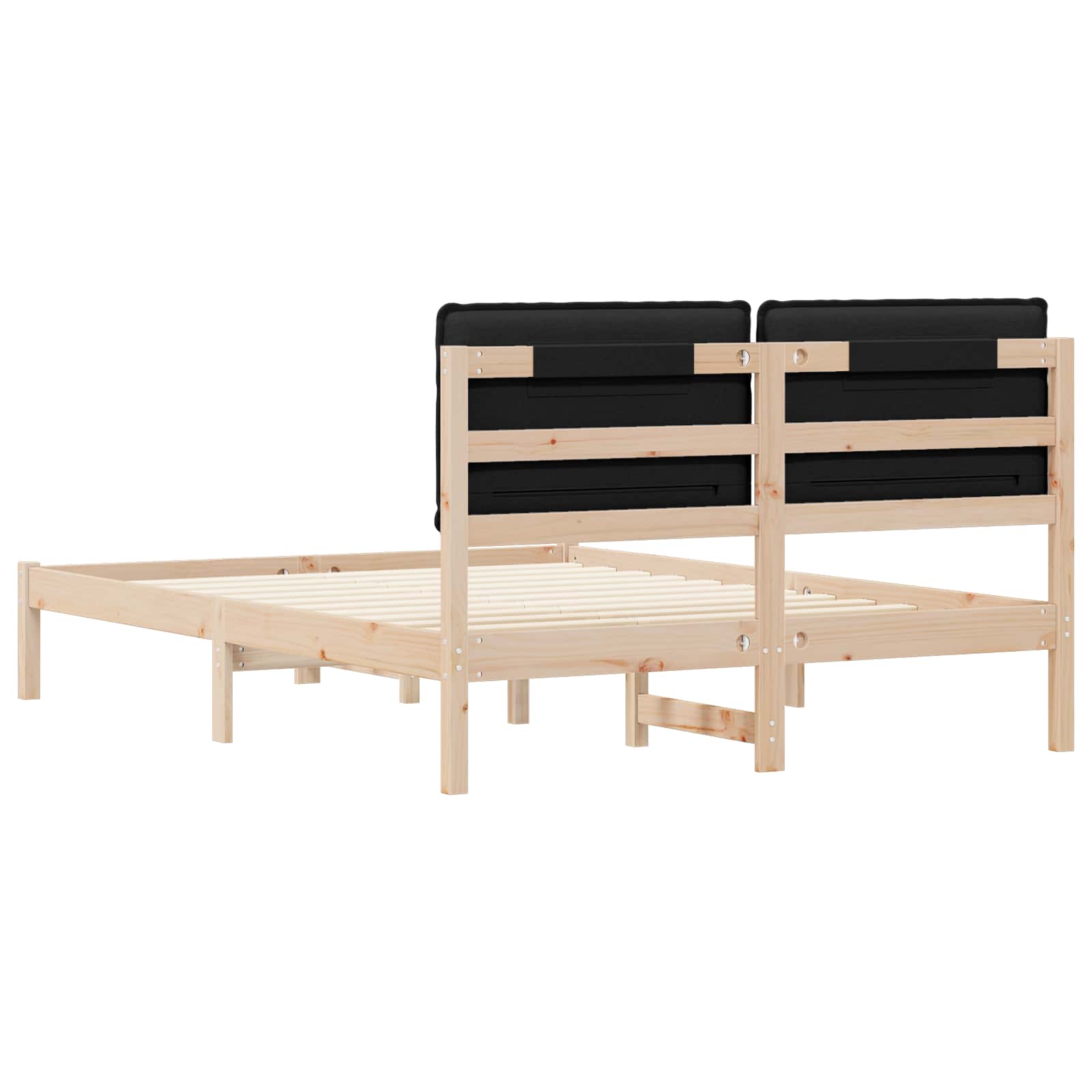 Bettgestell mit gepolstertem Kopfteil Hellgrau 200 x 200 cm