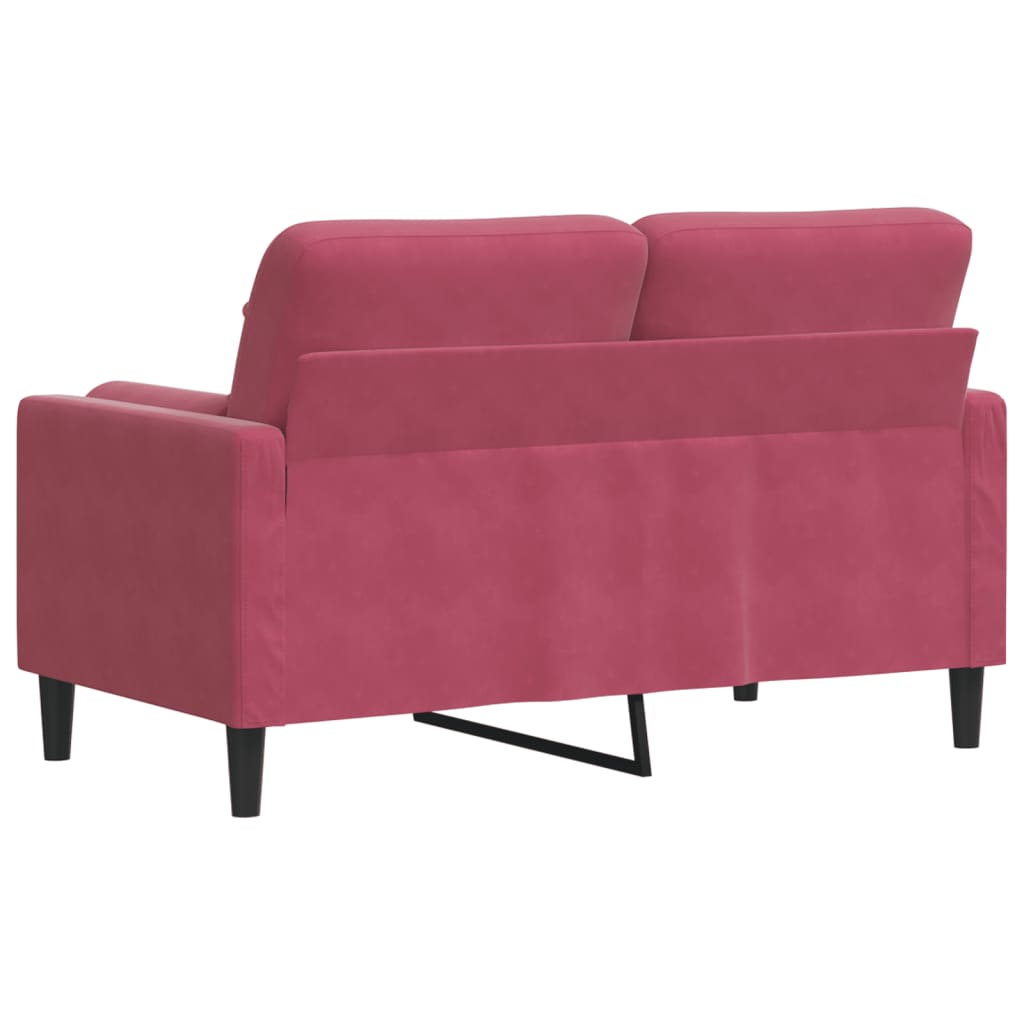 2-Sitzer-Sofa mit Zierkissen Hellgrau 120 cm Samt
