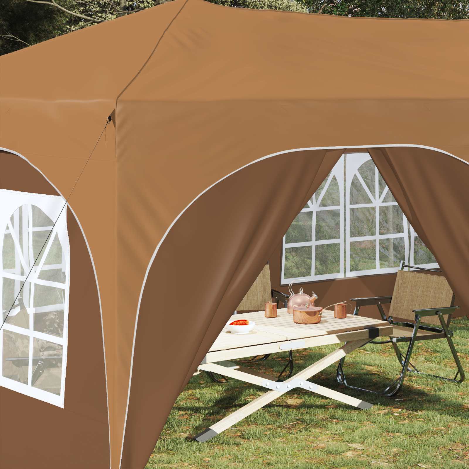 Pop-up Partyzelt 575 x 288 x 245 cm Creme Oxford-Stoff