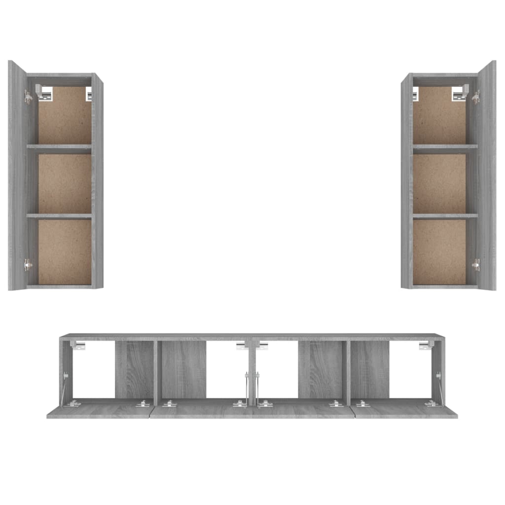 4-tlg. TV-Schrank-Set Weiß Holzwerkstoff