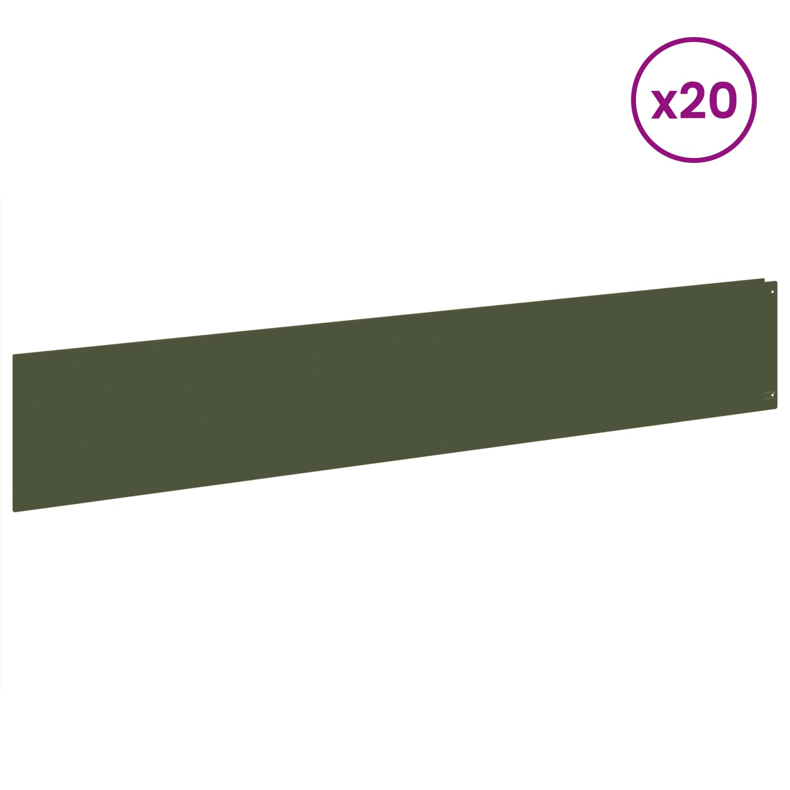 Raseneinfassung 10 pcs 100 x 12 cm Stahl Anthrazit