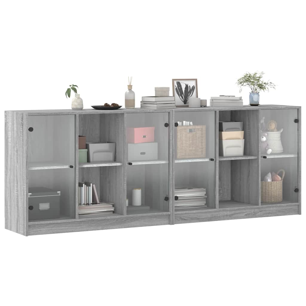 Bücherschrank mit Türen Weiß 204x37x75 cm Holzwerkstoff