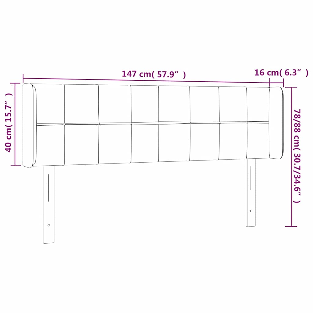 Kopfteil mit Ohren Dunkelblau 93x16x78/88 cm Samt