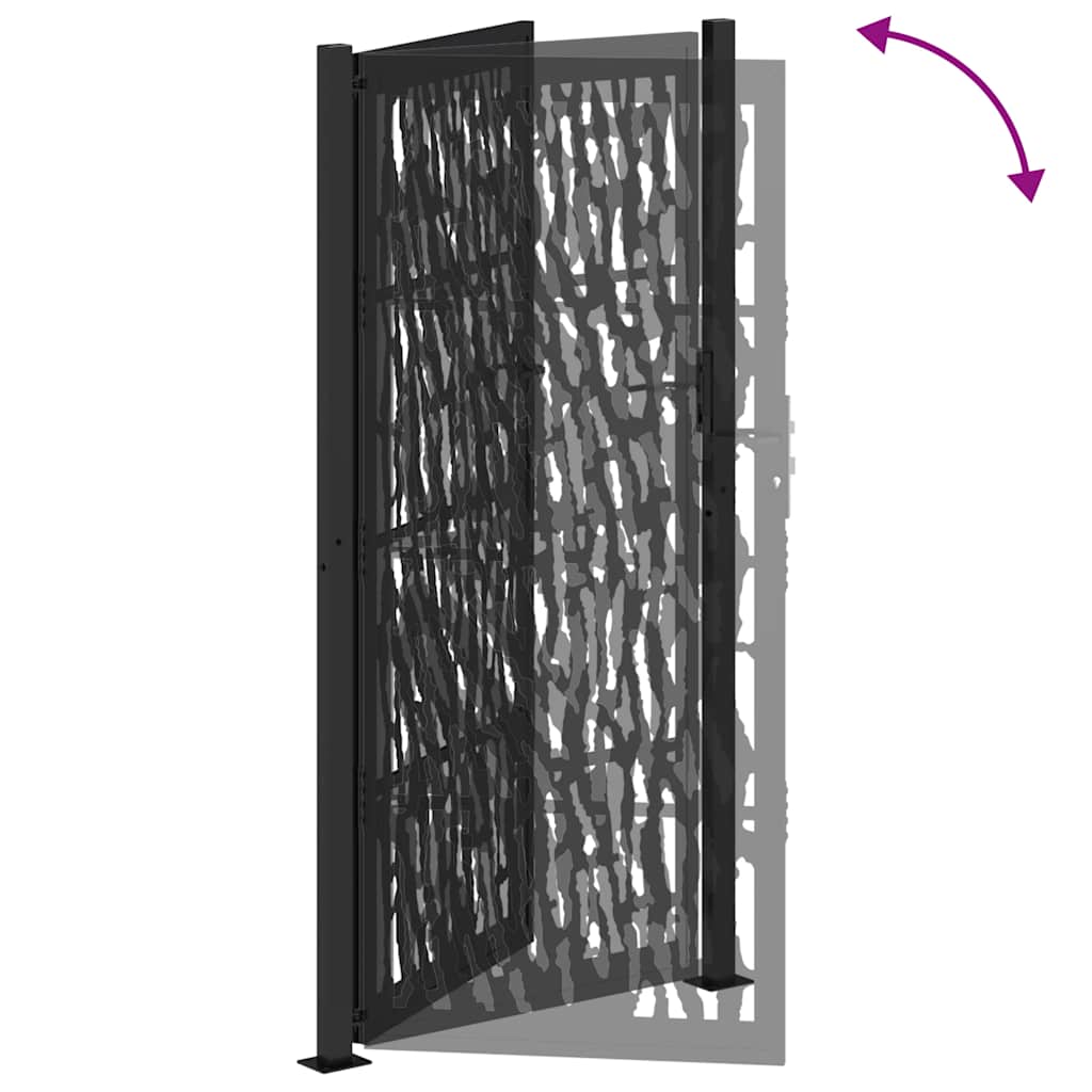 Gartentor Schwarz 100x100 cm Stahl Lichtdesign
