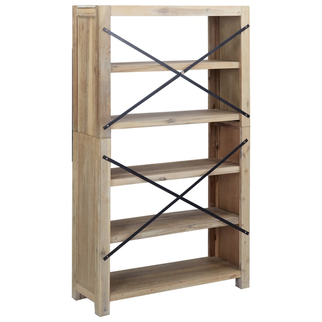 Bücherregal 7 Böden 80x30x200 cm Massivholz Akazie