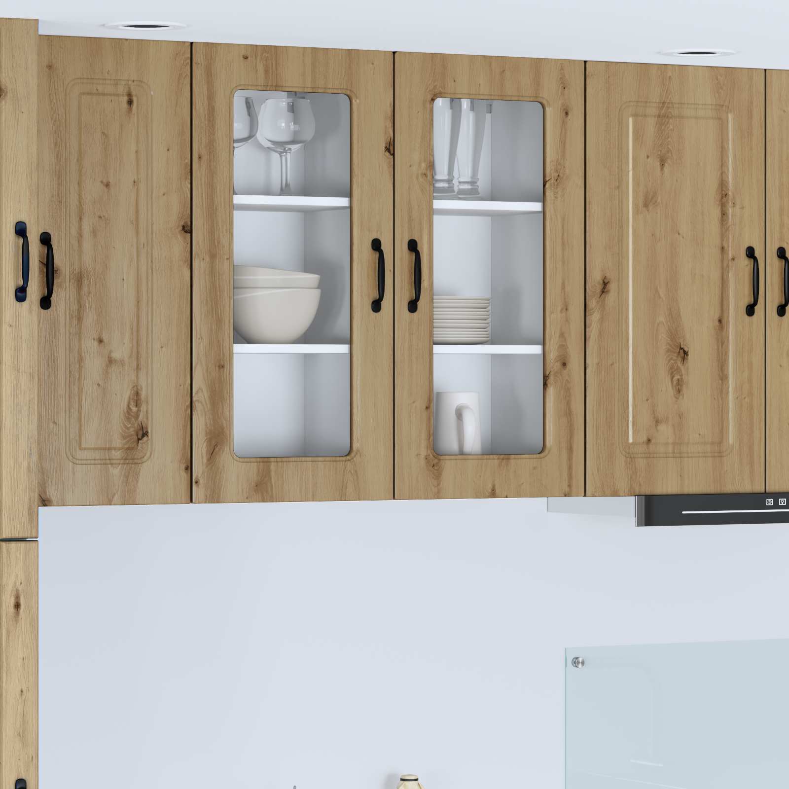 Herdumbauschränke 2 Stk. Kalmar Weiß Holzwerkstoff