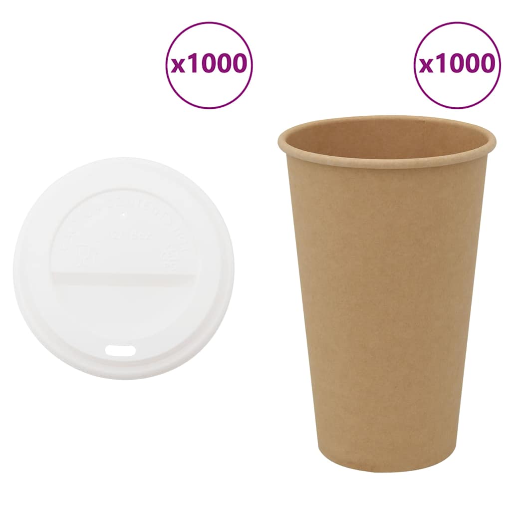 Pappbecher mit Deckeln 1000 Stk. 12oz 300ml