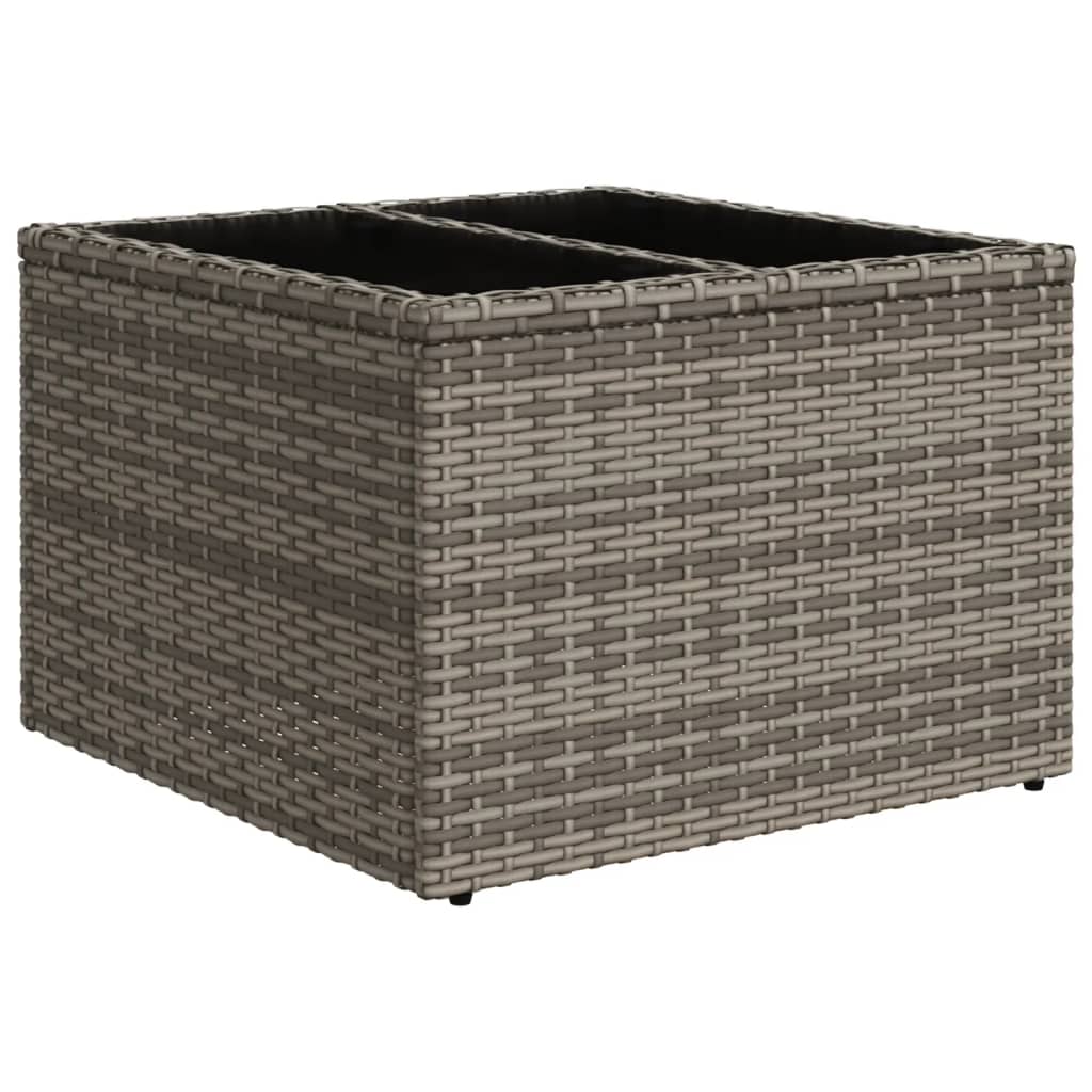 10-teiliges Gartensofa-Set mit Kissen, schwarzes Polyrattan