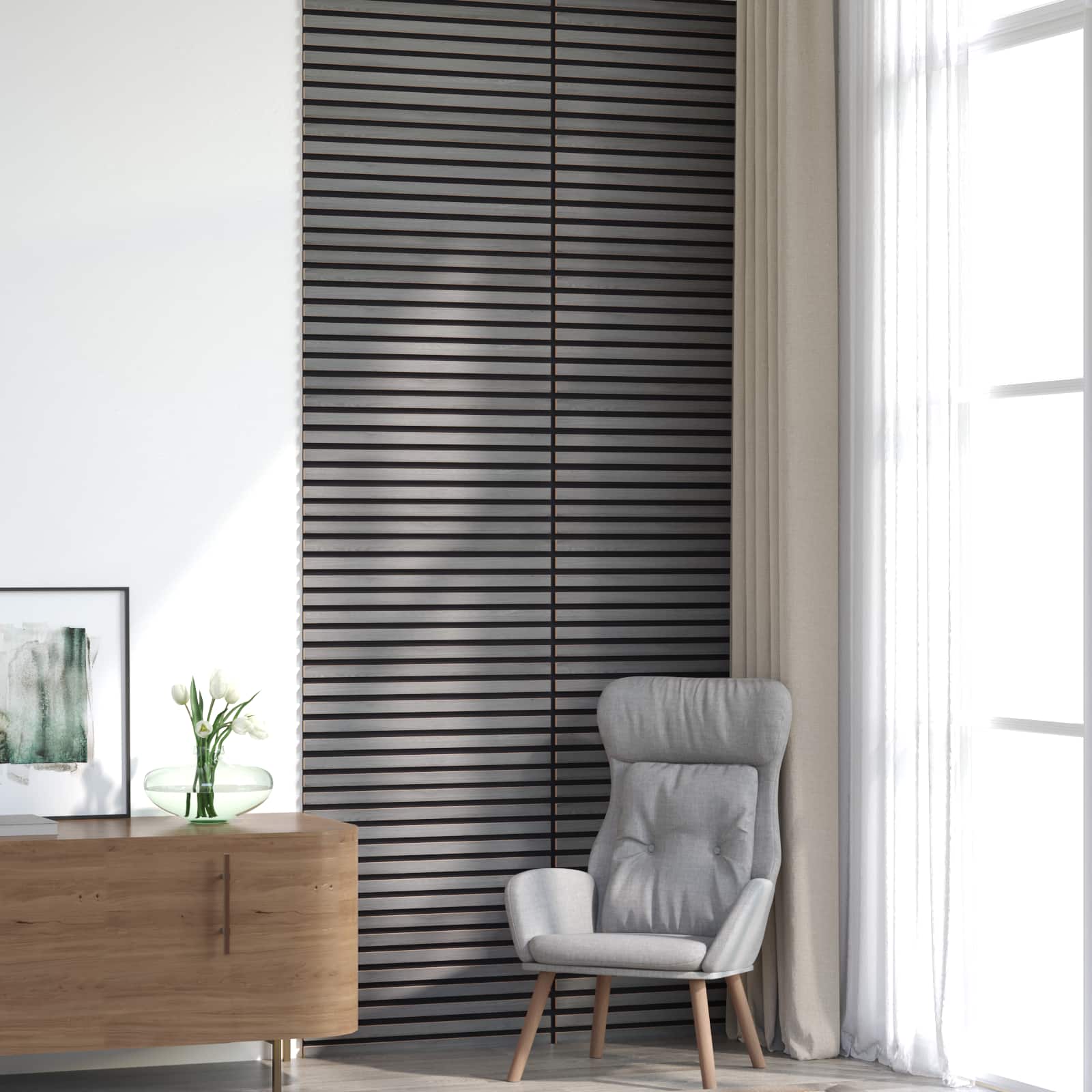 Wandpaneele 8 pcs Natur 60,5 x 60 cm