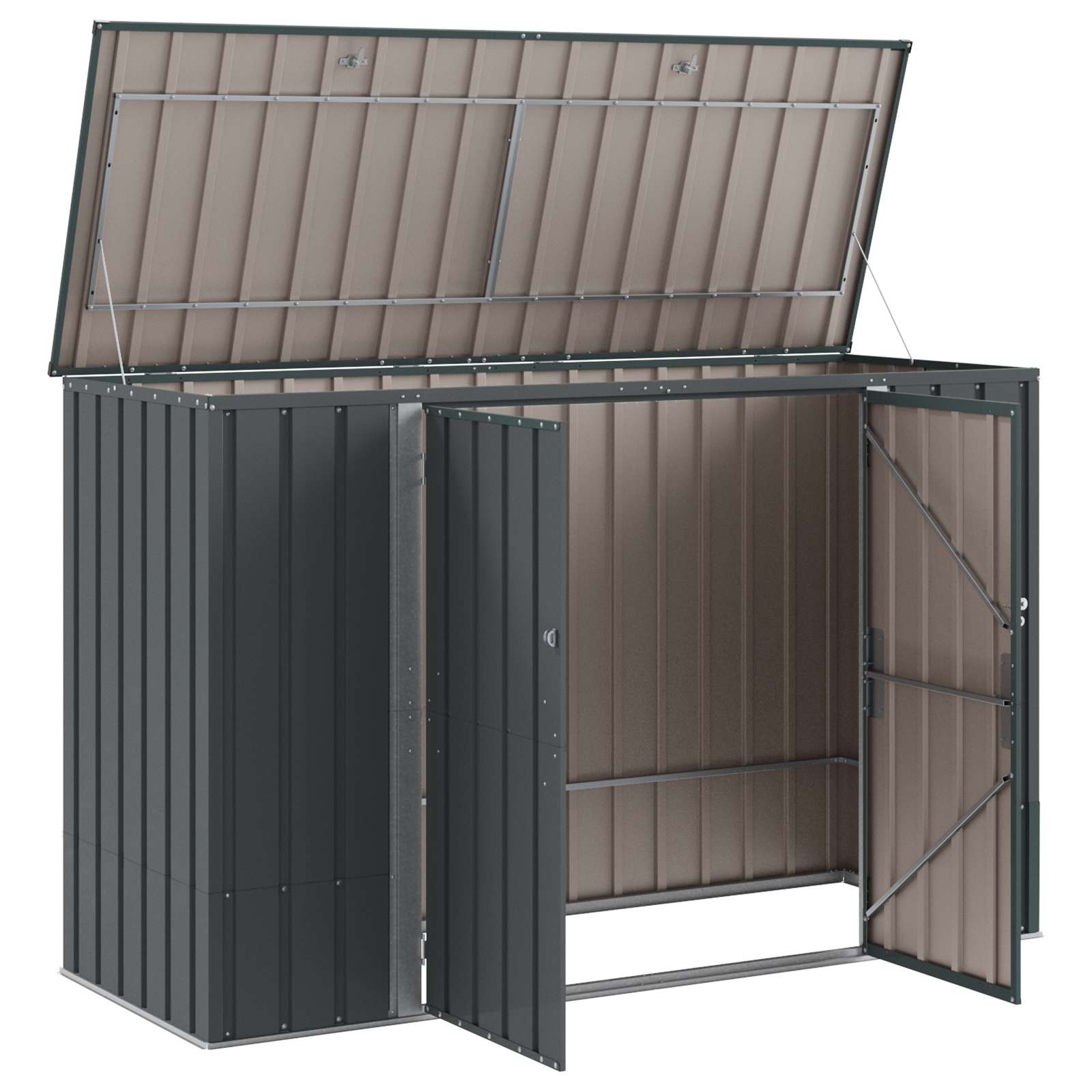Gartenlagerbox Schwarz 151,5 x 82 x 110,5 cm Stahl
