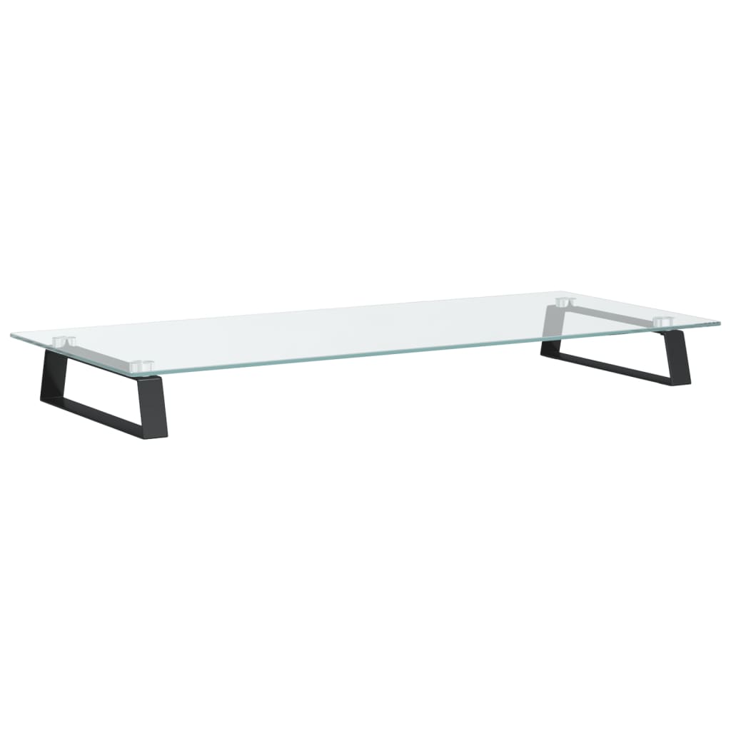Monitorständer Weiß 60x20x8 cm Hartglas und Metall