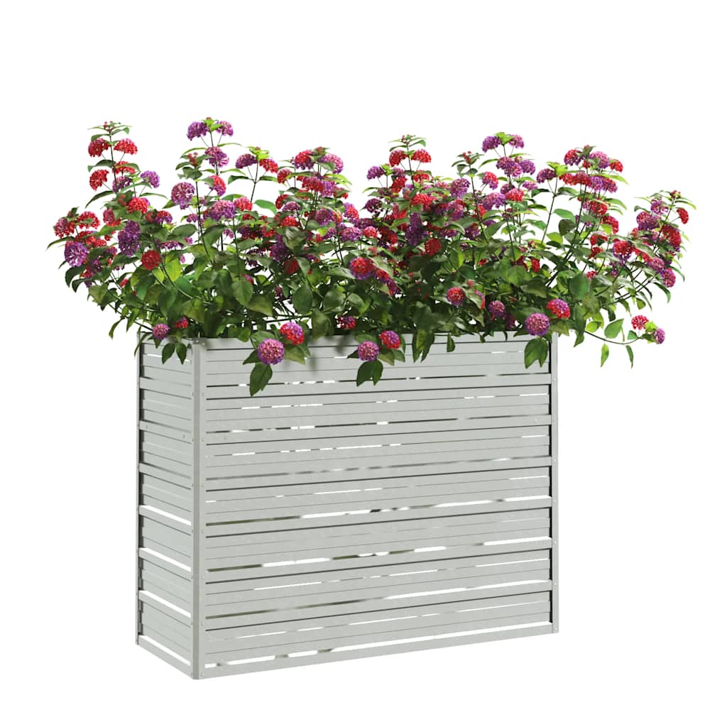 Garten-Hochbeet 160x80x77 cm Verzinkter Stahl Silbern