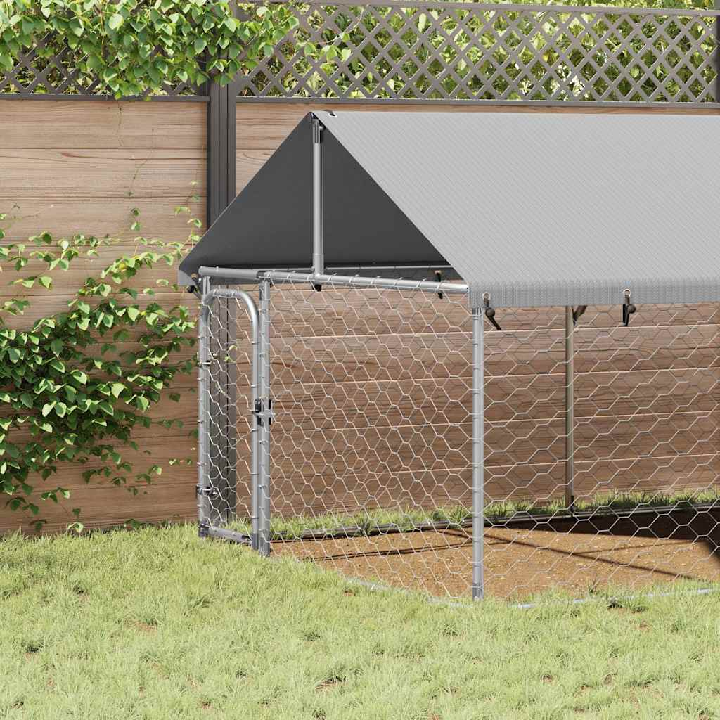 Outdoor-Hundezwinger mit Dach 400x200x150 cm
