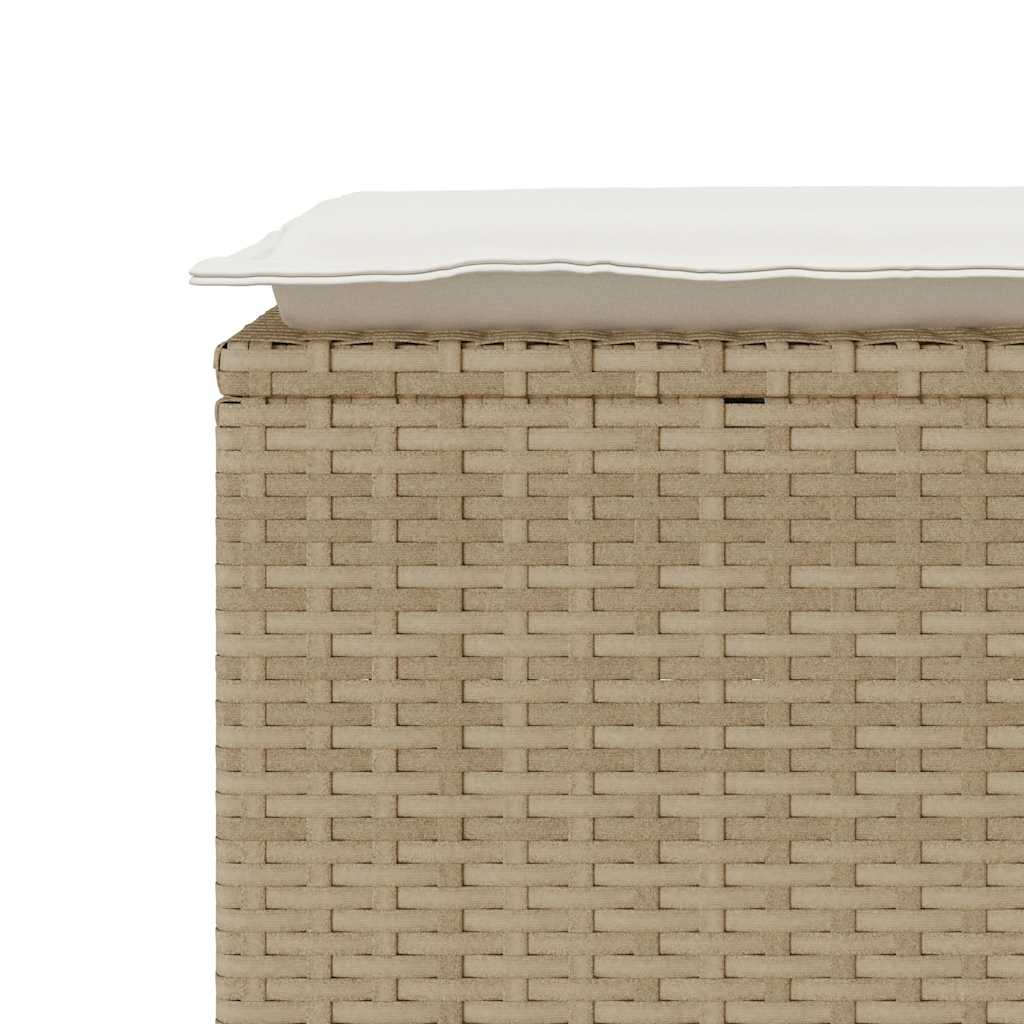Gartenbank mit Kissen Schwarz 110x40x44 cm Poly Rattan