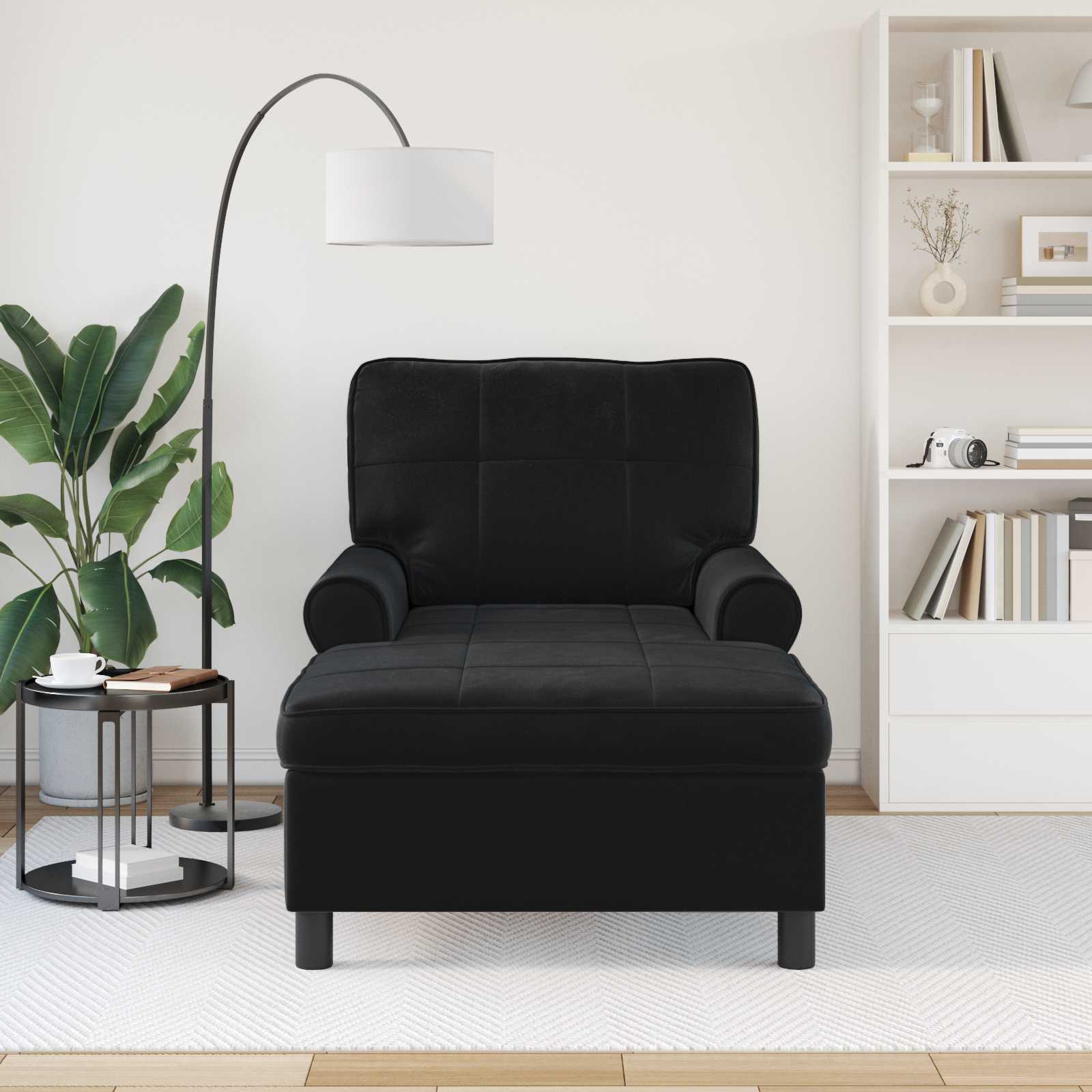 Lounge-Liege mit Kissen Hellgrau 91 x 157 x 91 cm Samt