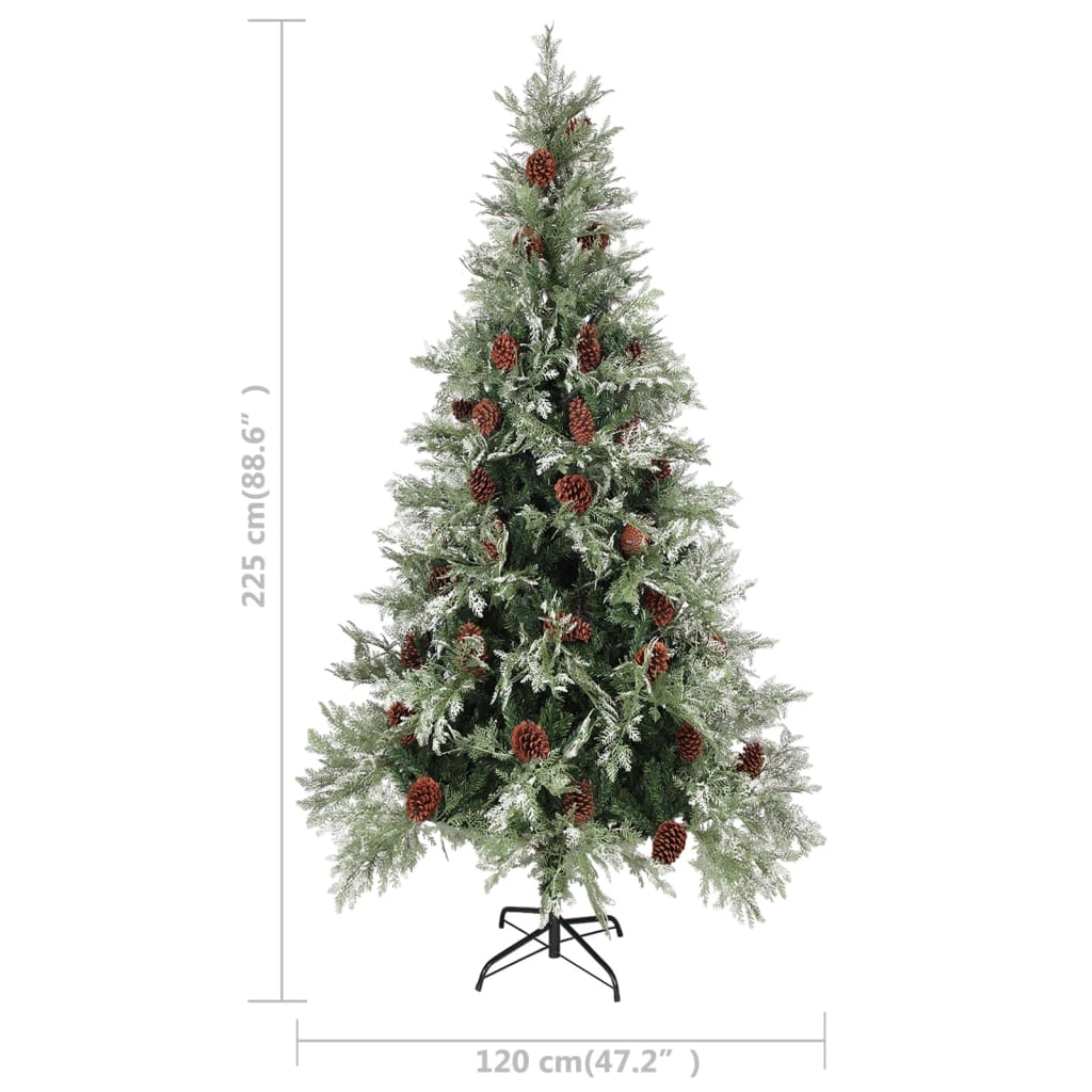 Weihnachtsbaum mit Beleuchtung und Kiefernzapfen 195 cm PVC&PE