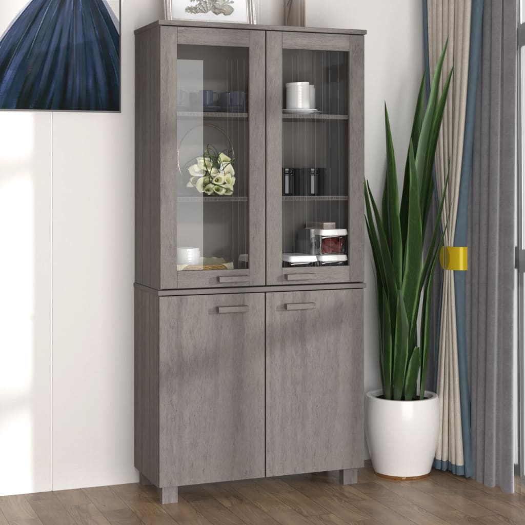 Highboard HAMAR Massivholz Kiefer Honigbraun