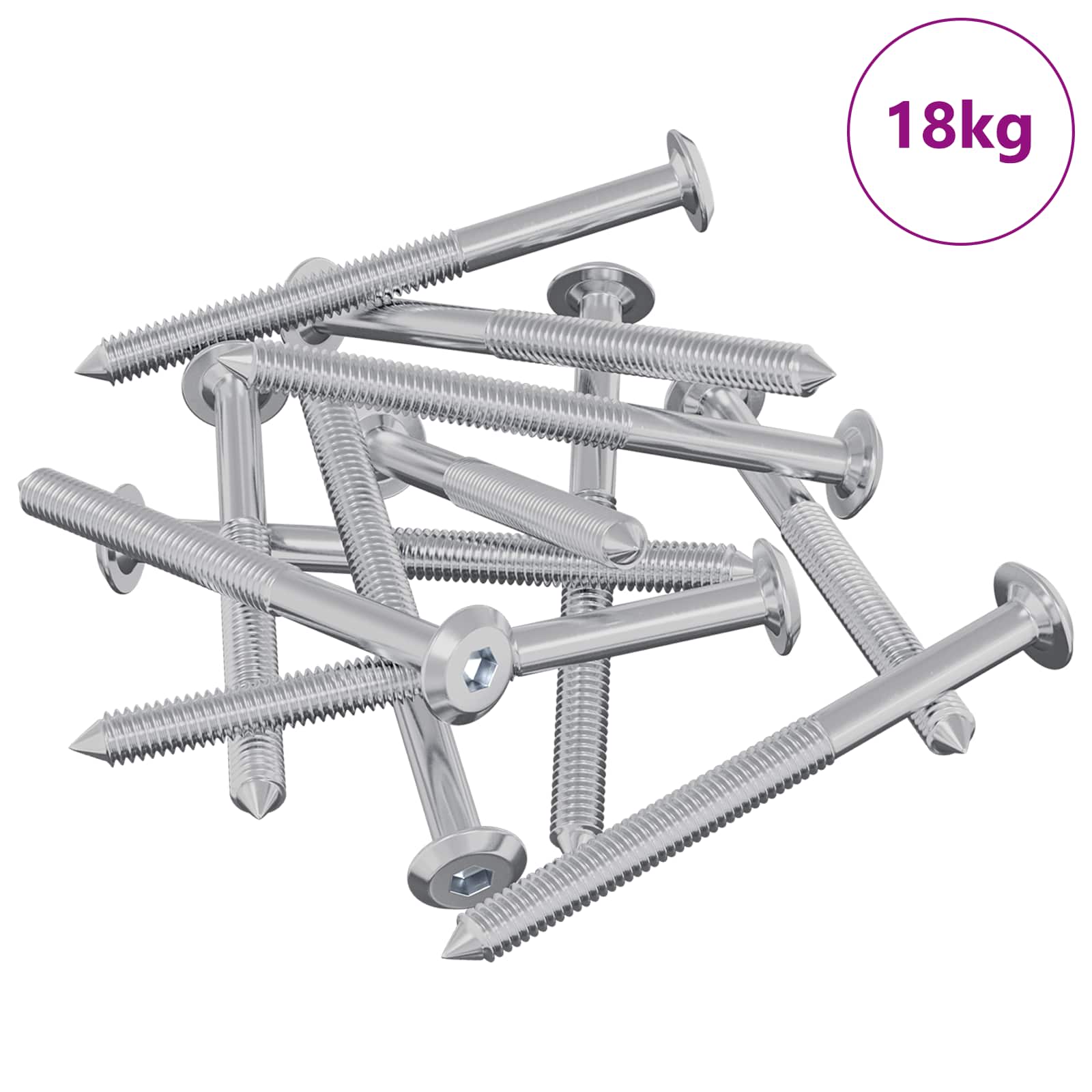 Möbel-Schrauben 2 pcs Silber M6 x 60 mm Stahl