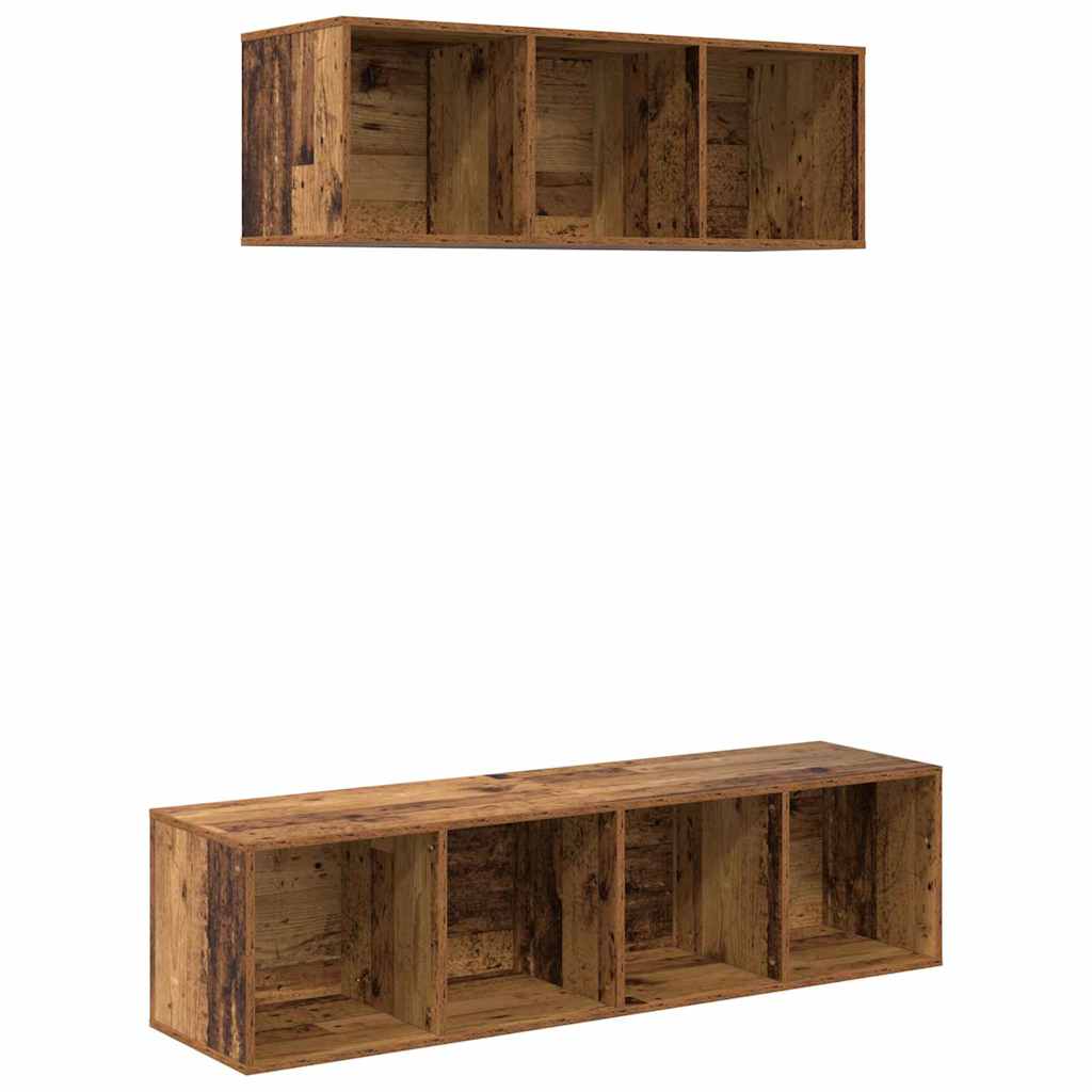 2-tlg. TV-Schrank-Set Weiß Holzwerkstoff