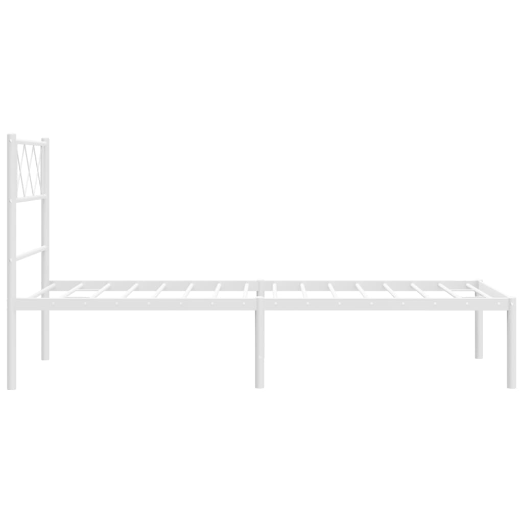 Bettgestell mit Kopfteil Metall Schwarz 100x190 cm
