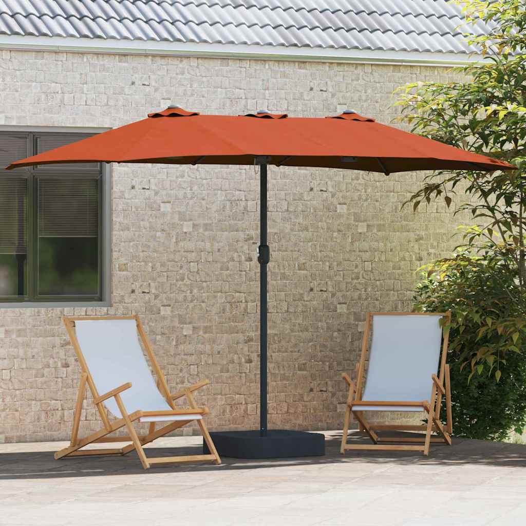 Garten-Sonnenschirm Sand 385 x 209 x 244 cm Polyester und Stahl
