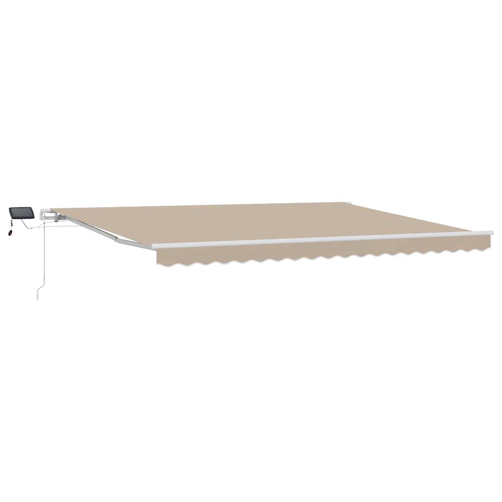 Markise Manuell Einziehbar mit LED 300x250 cm Blau und Weiß