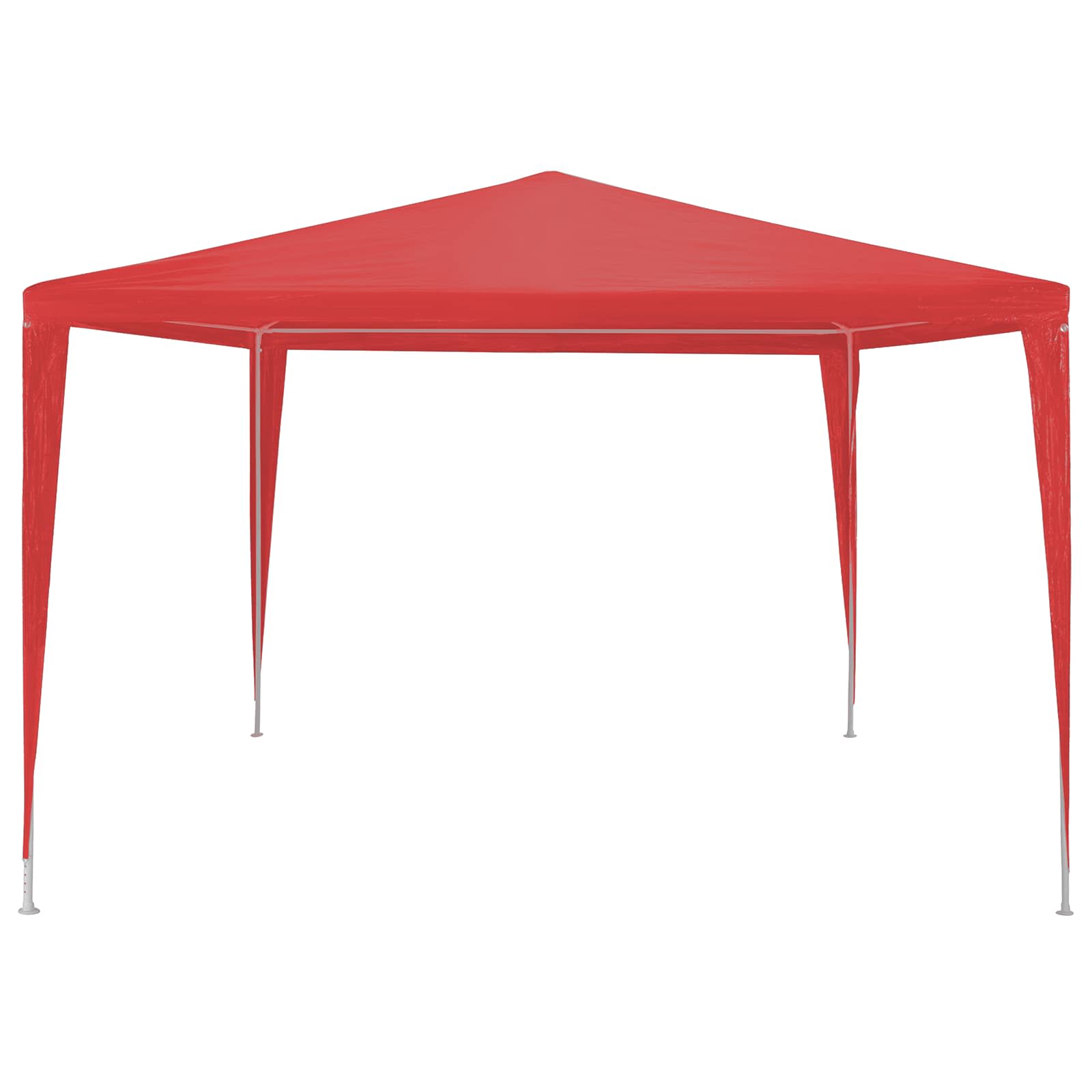 Partyzelt 400 x 300 x 255 cm Rot PE und Stahl