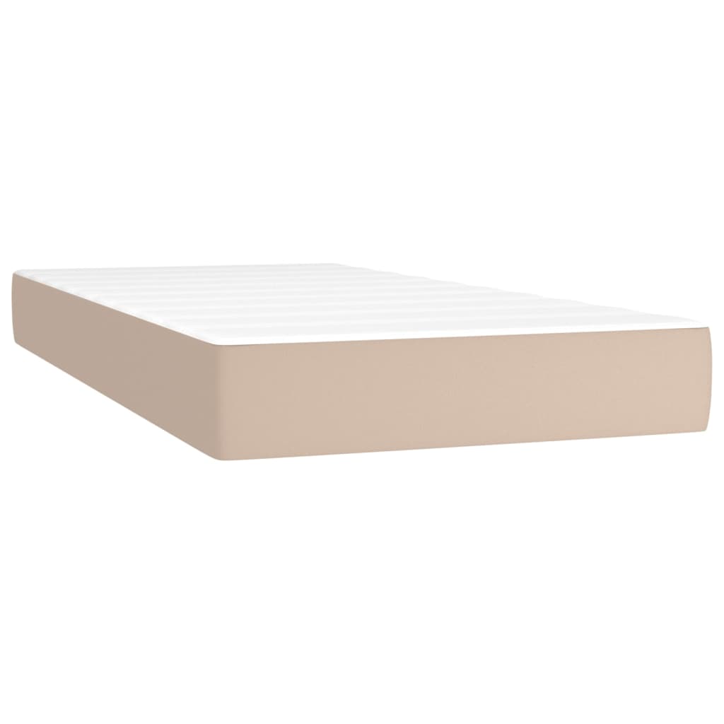 Taschenfederkernmatratze Mittel Schwarz 80x200x20 cm Kunstleder