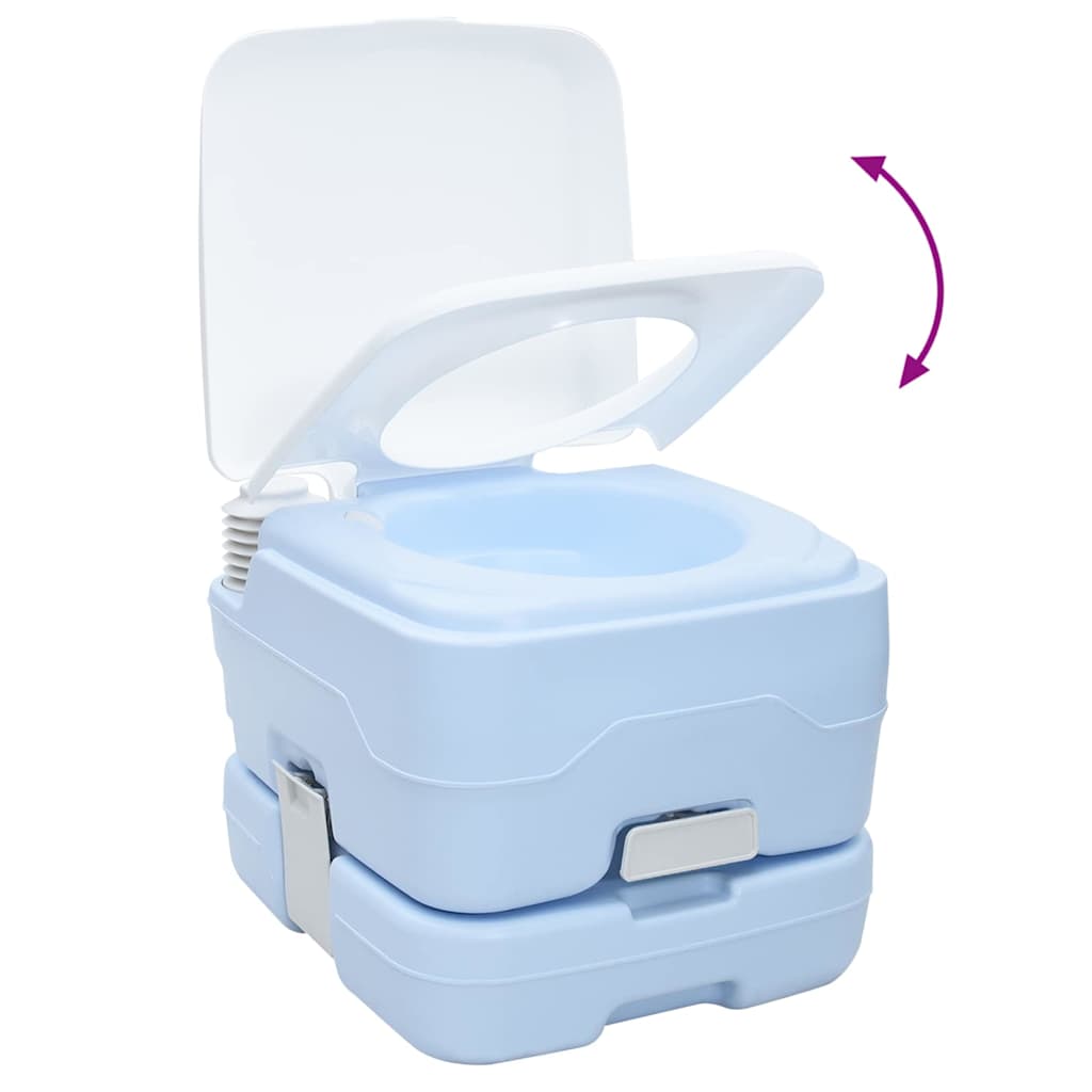 Camping Toiletten-Set 2 pcs Grau und Weiß