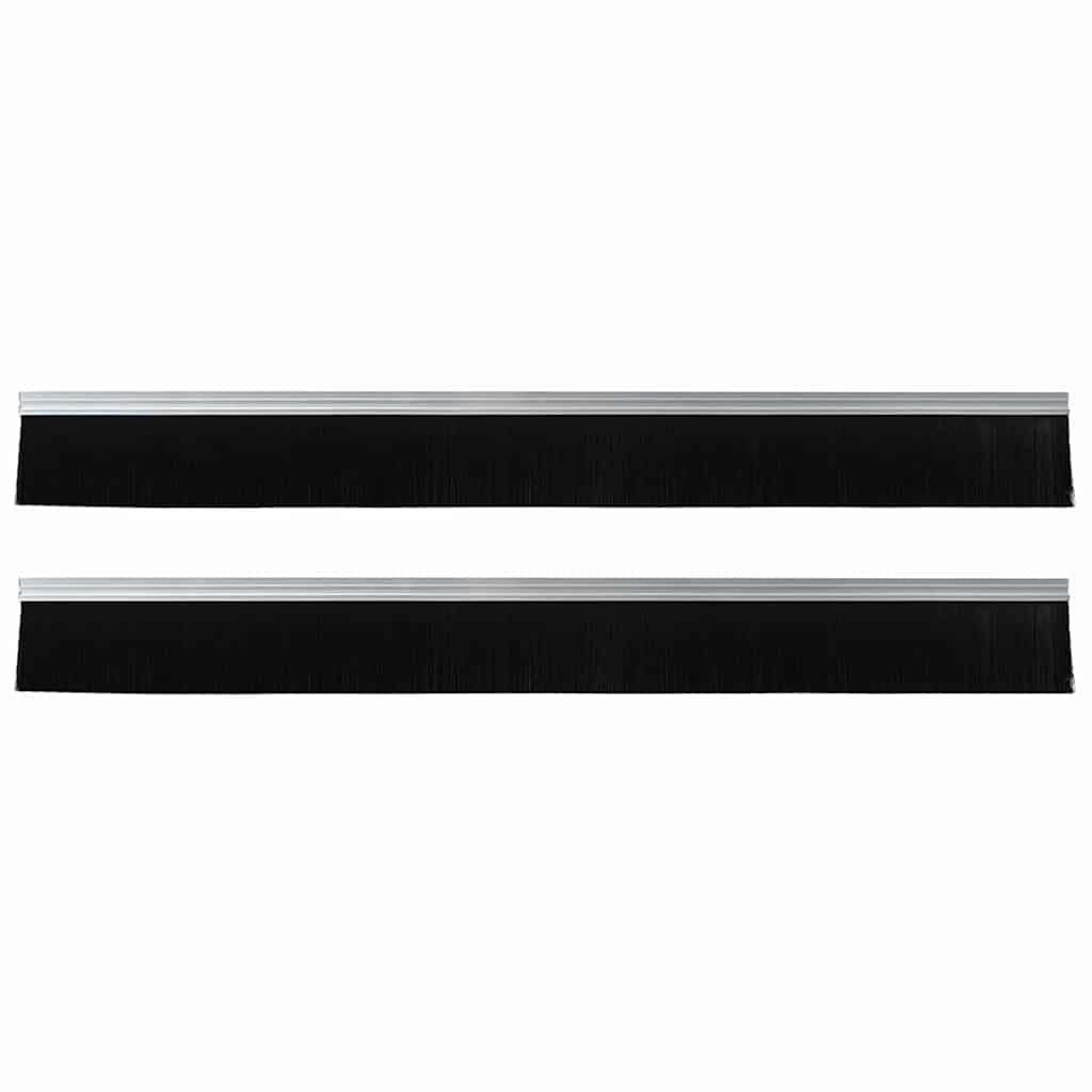 Selbstklebende Türbürstendichtungen 2 pcs Braun 100 cm