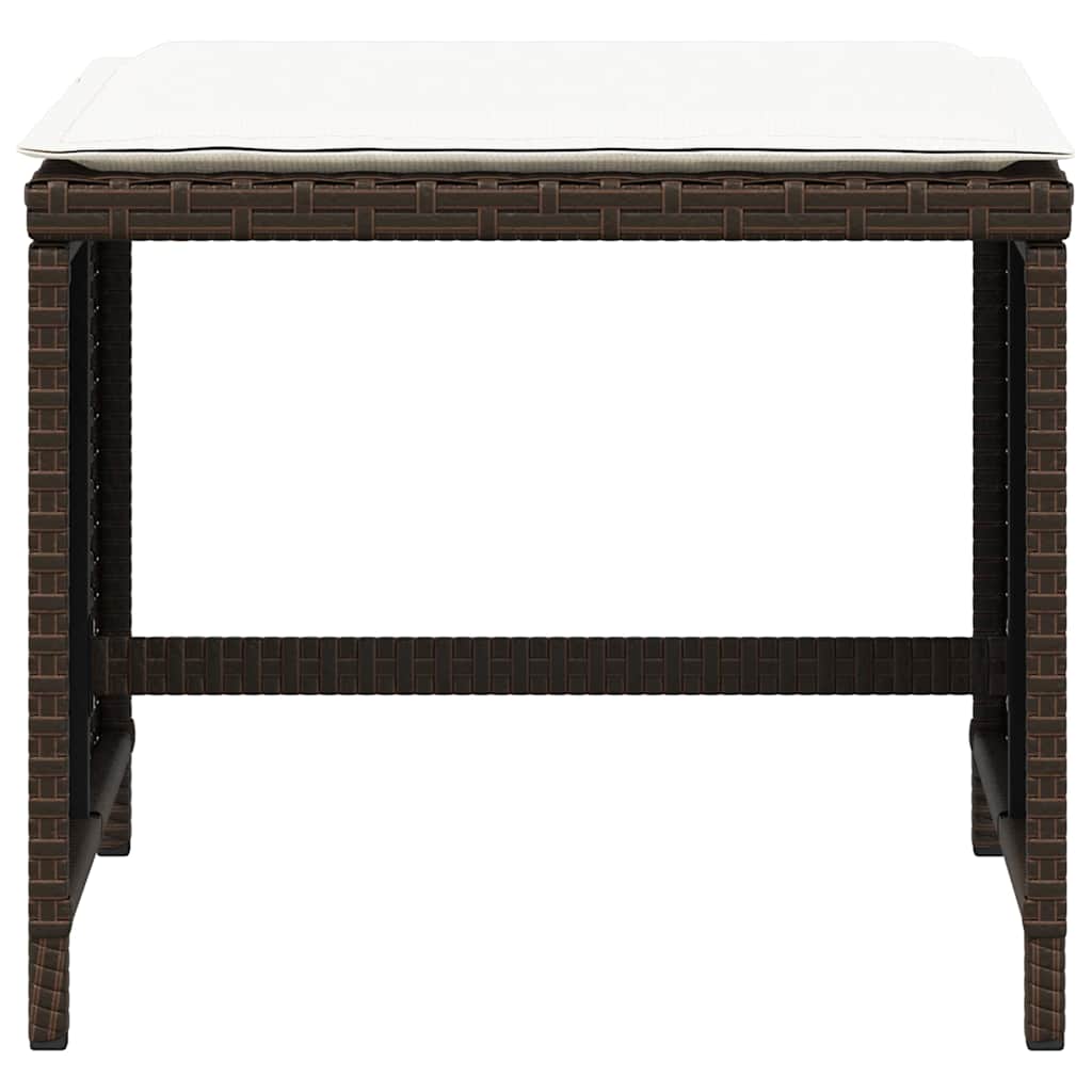 Gartenhocker mit Kissen 4 Stk. Schwarz 41x41x36 cm Poly Rattan