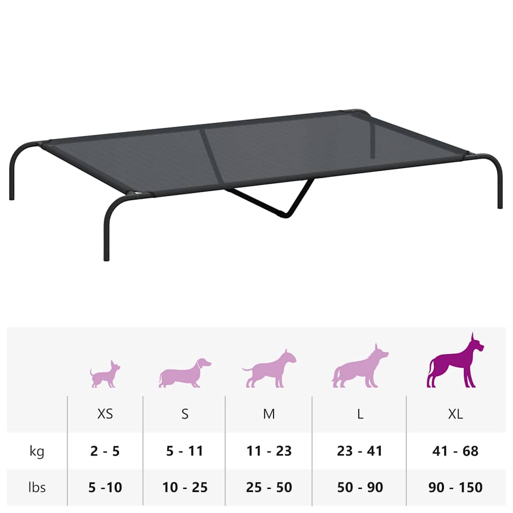Erhöhtes Hundebett Schwarz S Textilene