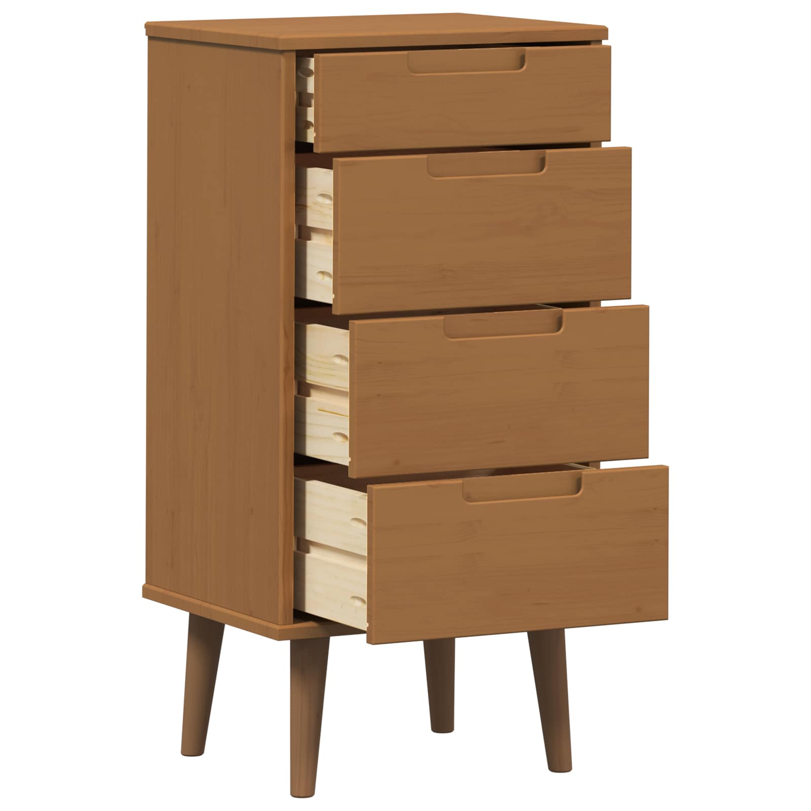 Schubladenschrank MOLDE Weiß 40x35x82 cm Massivholz Kiefer
