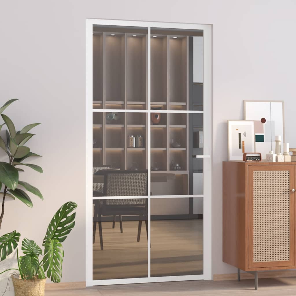 Innentür ESG Glas und Aluminium 76x201,5 cm Schwarz