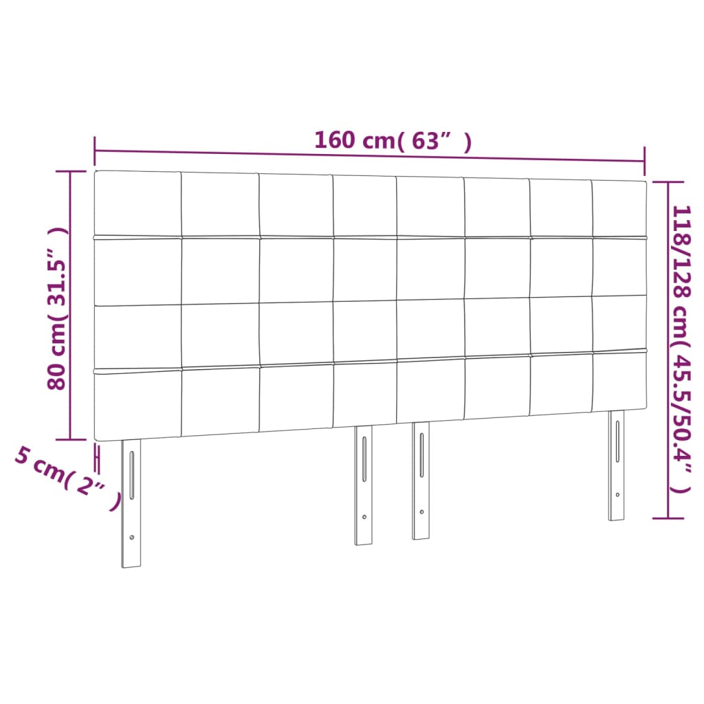 Kopfteil Hellgrau 80x5x118/128 cm Stoff