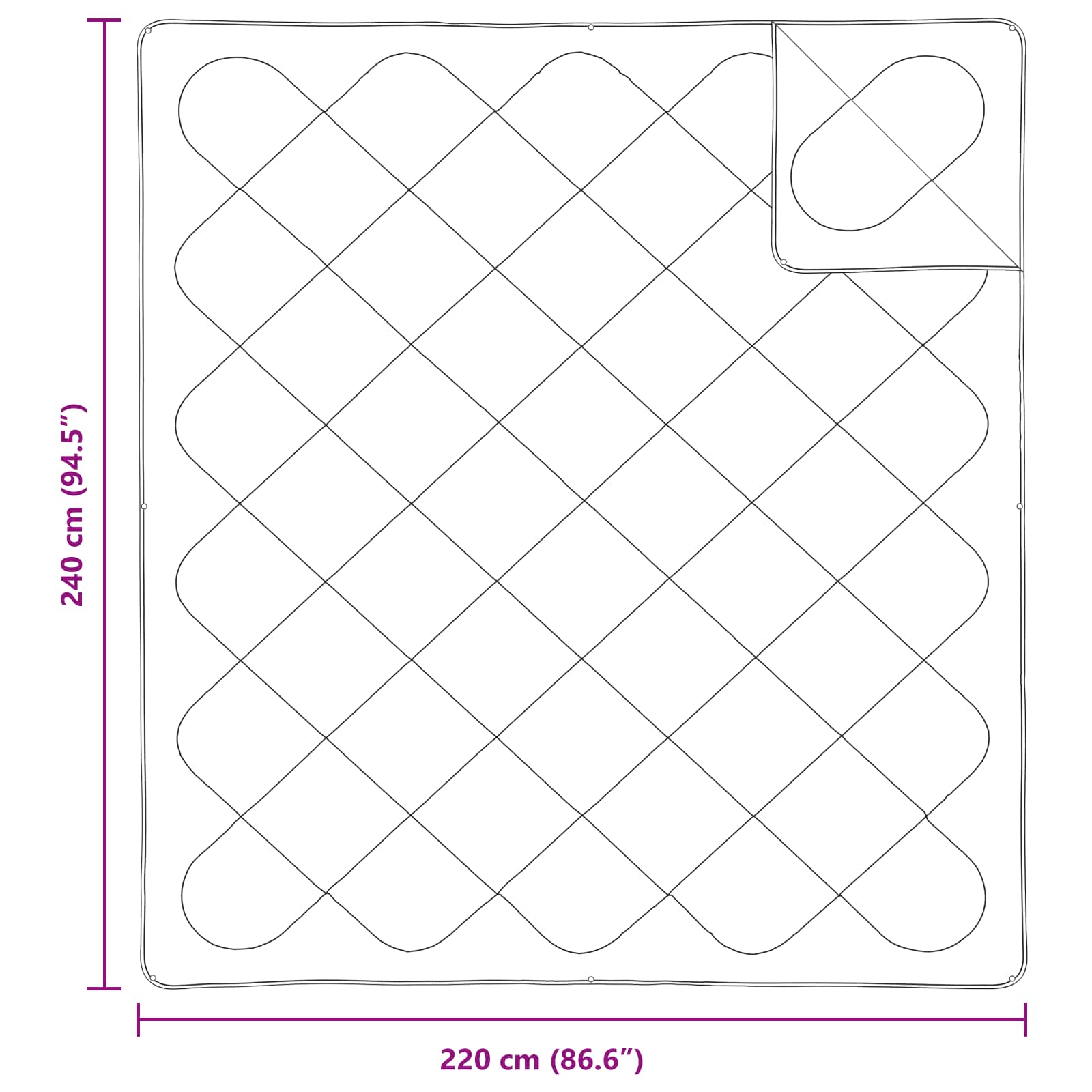 Bettdecke mit Kissen 3 pcs Weiß Mikrofaser