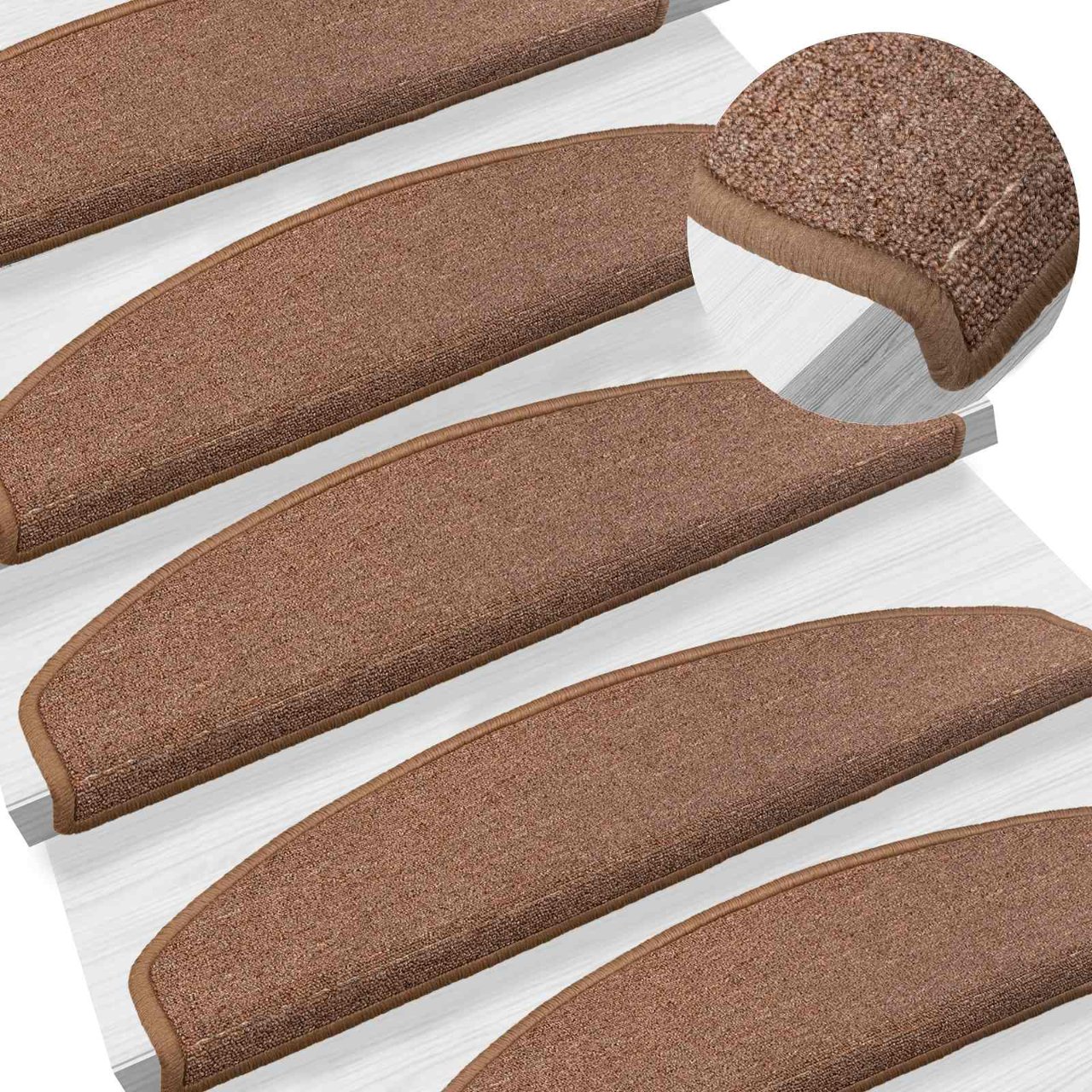 Stufenmatten 15 Stk. 56x17x3 cm Anthrazit Halbrund