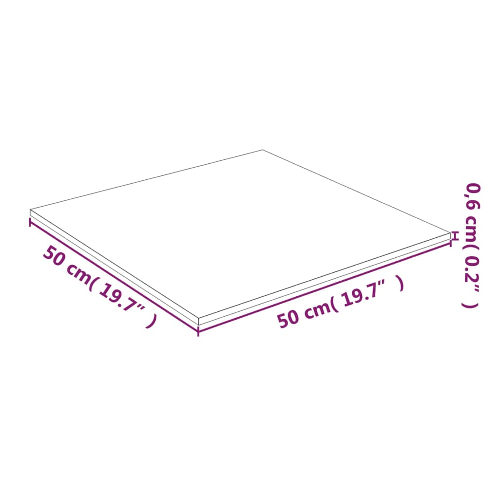 Tischplatte aus gehärtetem Glas quadratisch 700x700 mm