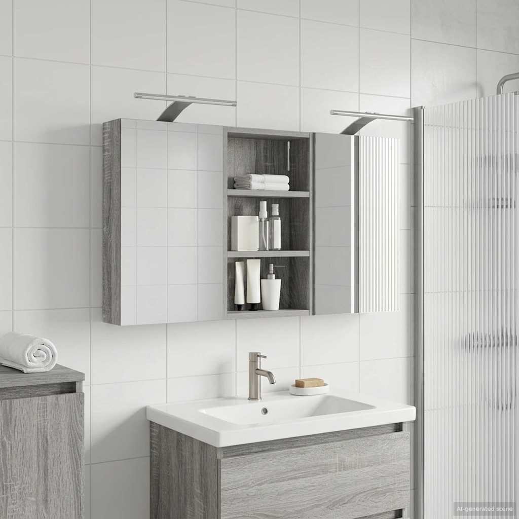 Badezimmerschrank-Set 3 pcs 80 x 10,5 x 50 cm Holzwerkstoff