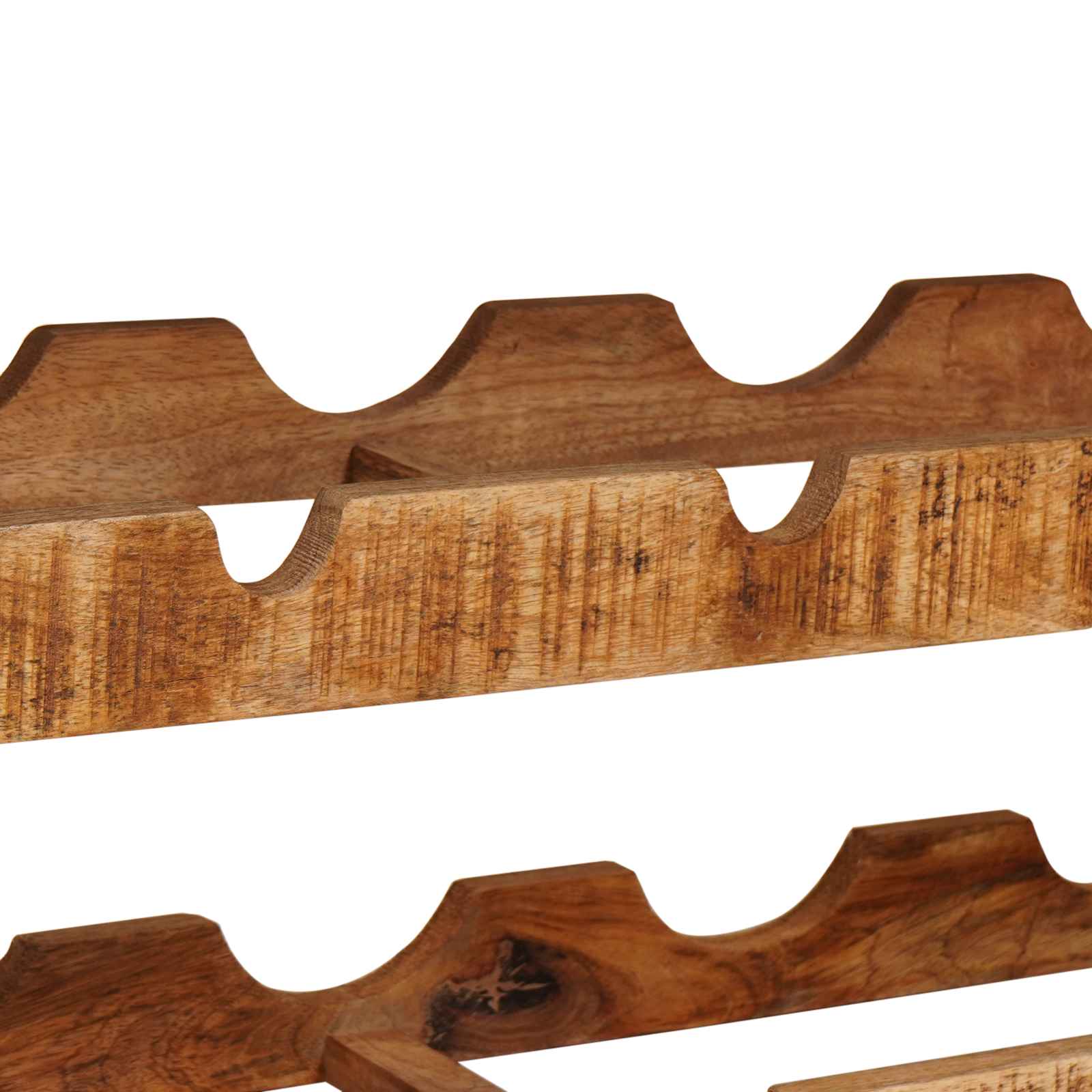 Weinregal Braun 60 x 45 x 33 cm Massives grobes Mangoholz