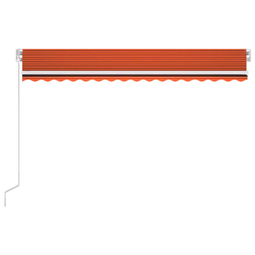 Markise Manuell Einziehbar mit LED 300x250 cm Blau und Weiß