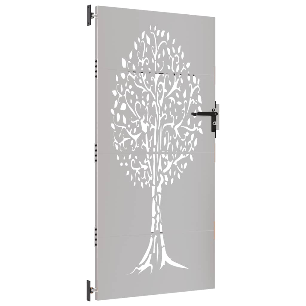 Gartentor 85x75 cm Cortenstahl Baum-Design