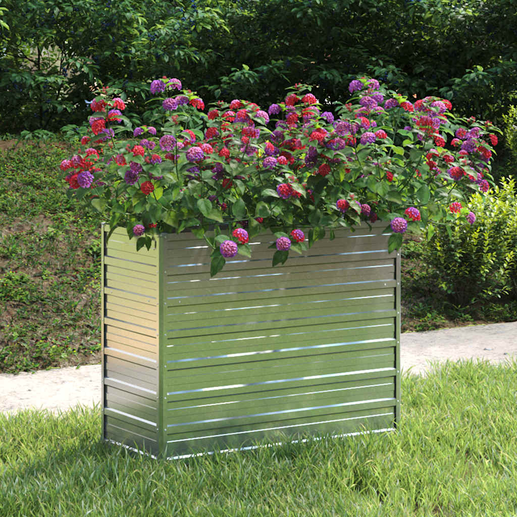 Garten-Hochbeet 160x80x77 cm Verzinkter Stahl Silbern